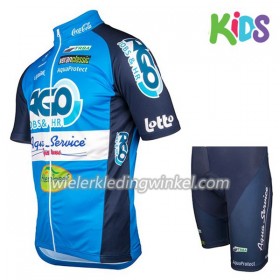Set Wielershirt + Fietsbroek Kort 2018 Ago Aqua Service Kids N001